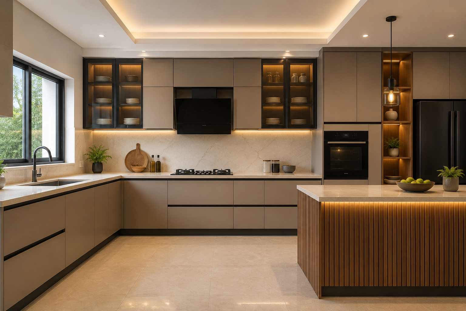 Luxury Modular Kitchen with Island — Florenza